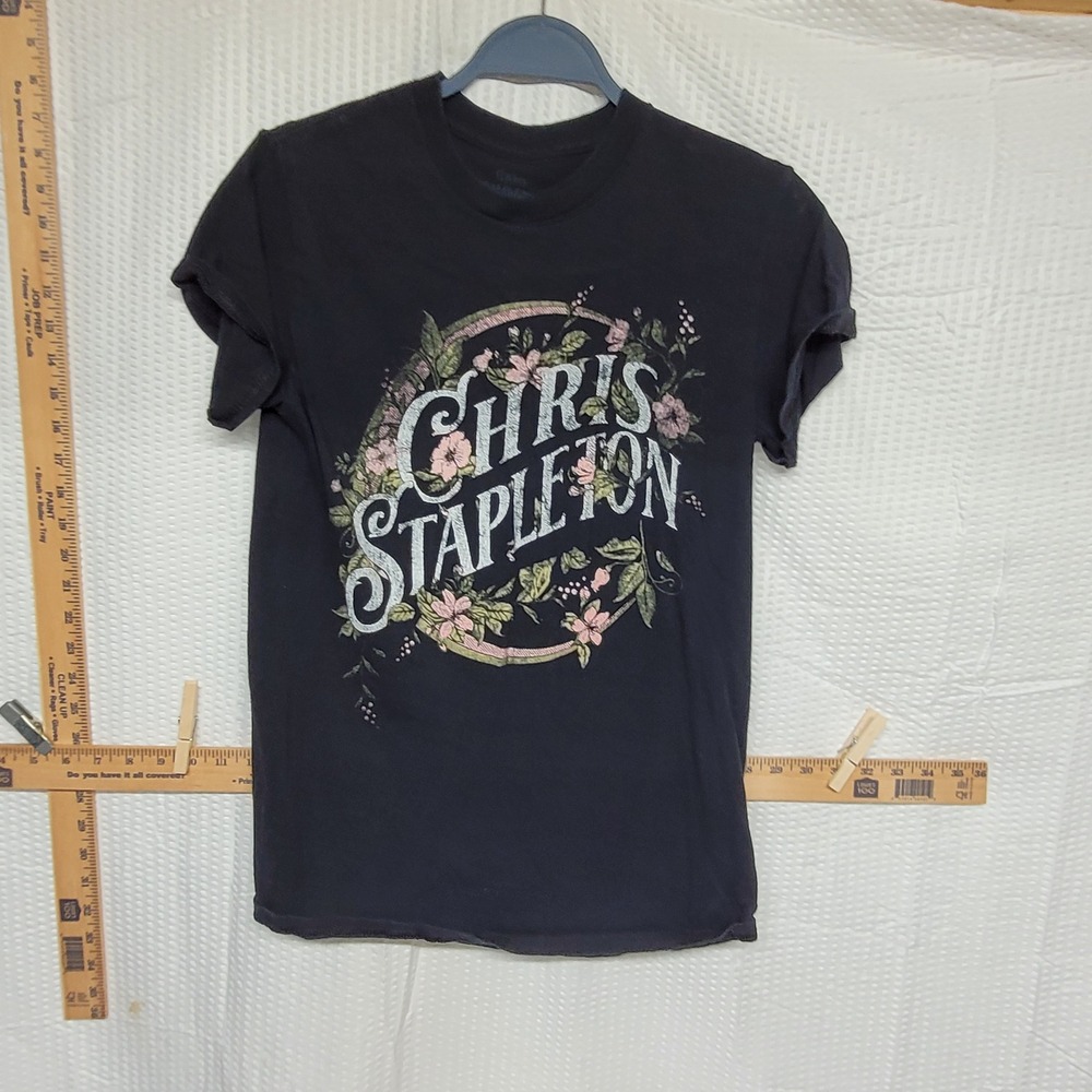 Chris Stapleton Floral Graphic T-Shirt Black Small 2023 Country Music Tee